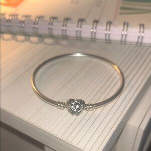 Pandora Sterling Heart Clasp Bangle